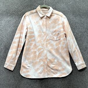 Garnet Hill Cozy Fleece Shirt Jacket Women S Pink Relaxed Snap Button Shacket‎